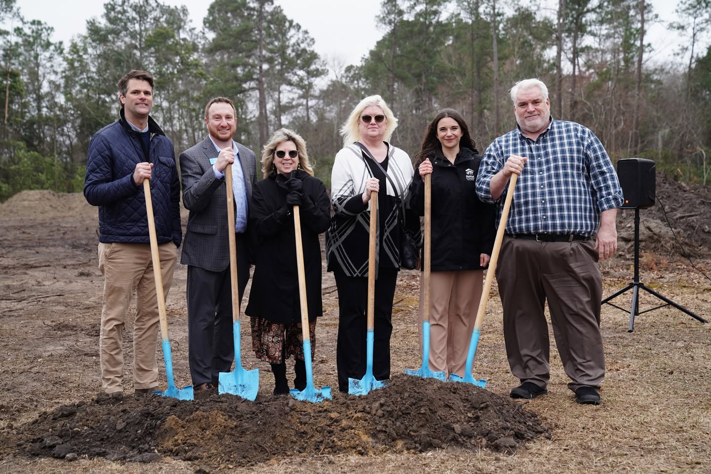 Supporters breaking ground at the Owen's Creek groundbreaking