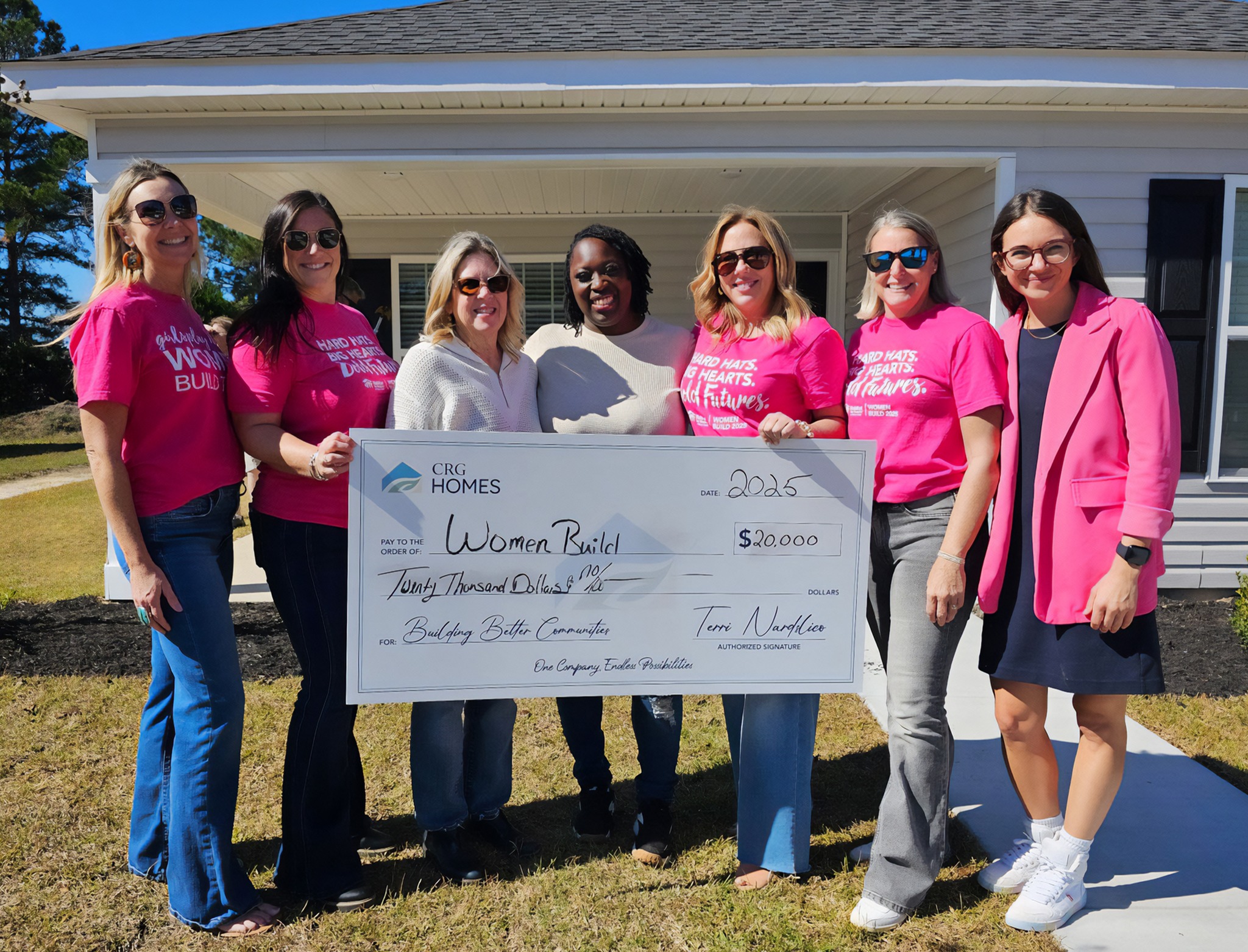Women Build volunteers on a Habitat build site