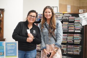 Thrift influencer Candy Thrift and a Habitat for Humanity of Horry County team member at the North Myrtle Beach ReStore Night Market