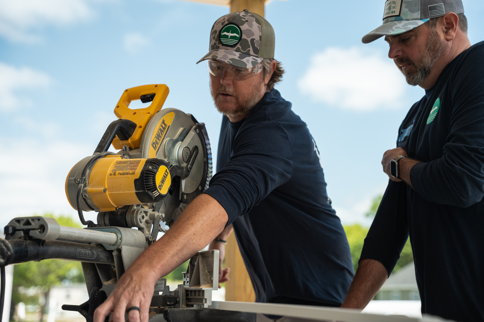 Volunteers building a Habitat home