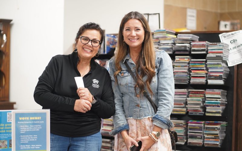 Thrift influencer Candy Thrift and a Habitat for Humanity of Horry County team member at the North Myrtle Beach ReStore Night Market